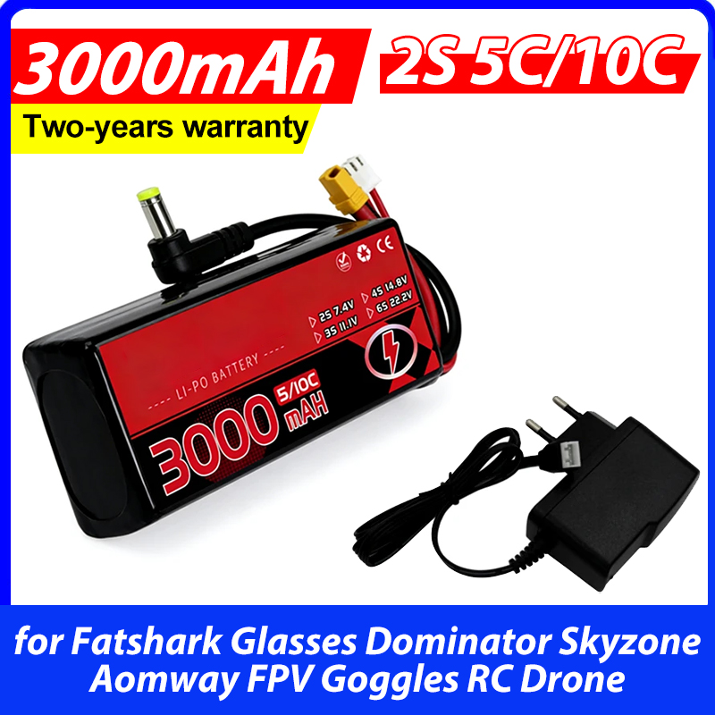 Batteria Lipo 3000MAH 2S 5C 10 - Skyzone Sky04X Pro Oled Fpv Goggles recensione e prezzo